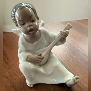 Lladro Black Angel Figurine Discontinued #1004537 by Sculptor Fulgencio Garcia